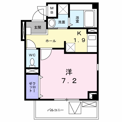 北九州市門司区大里戸ノ上のマンションの間取り