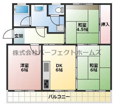 釈尊寺団地６号棟の間取り