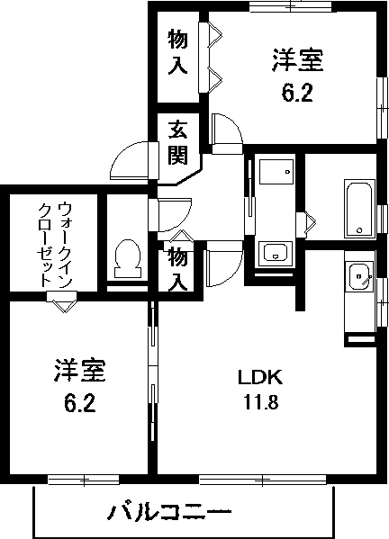 豊明市栄町のアパートの間取り