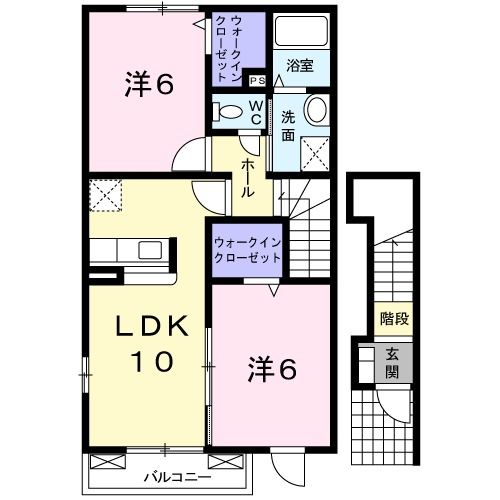 西白河郡矢吹町一本木のアパートの間取り