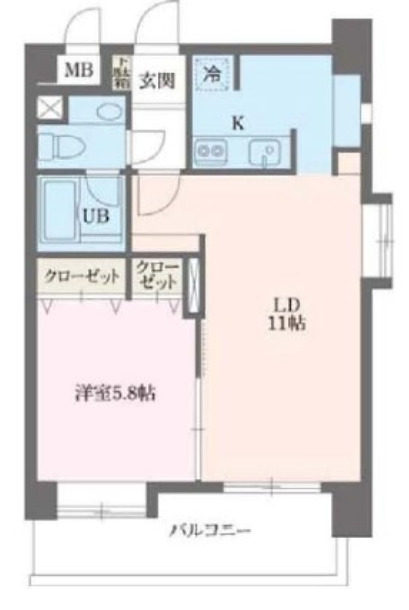 新宿区早稲田鶴巻町のマンションの間取り