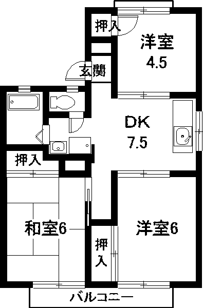 大府市追分町のアパートの間取り