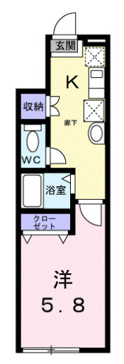 国分寺市光町のアパートの間取り