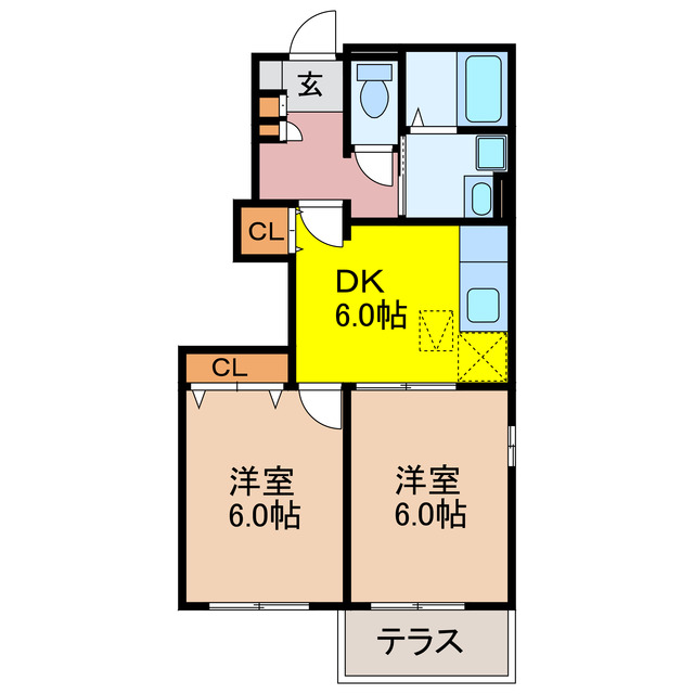 島原市田町のアパートの間取り