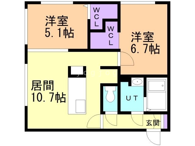 札幌市白石区東札幌一条のマンションの間取り