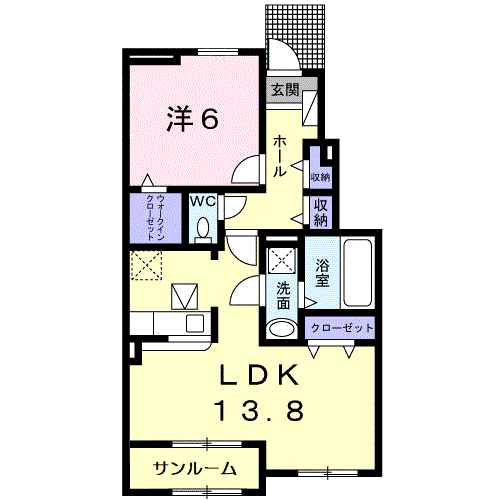 岡山市南区箕島のアパートの間取り