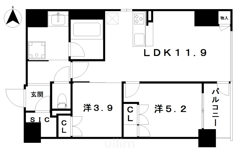 ソルレヴェンテ堀川高辻の間取り