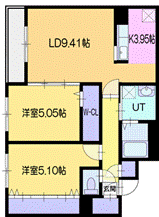 千歳市緑町のマンションの間取り
