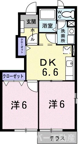 仲多度郡多度津町大字東白方のアパートの間取り