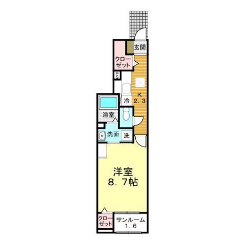 下関市富任町のアパートの間取り