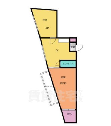 京都市右京区梅津徳丸町のマンションの間取り