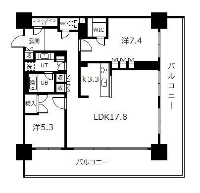 【旭川市一条通のマンションの間取り】