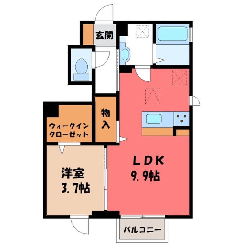 メゾン医大前桜 Ｆの間取り