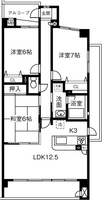 SUNSHINE　KONOMIYAの間取り