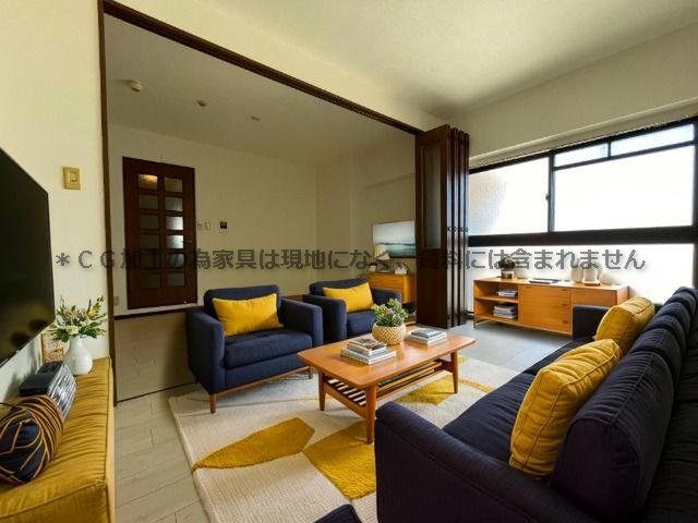 居室・リビング　明るいリビングスペース