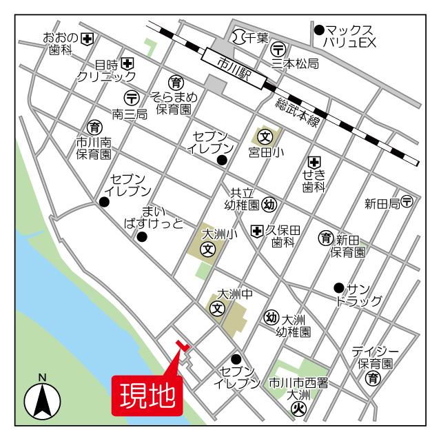 その他　緑豊かな江戸川河川敷近く♪