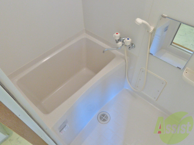 バス・シャワールーム　大きめの浴槽で一日の疲れを癒やしてください。