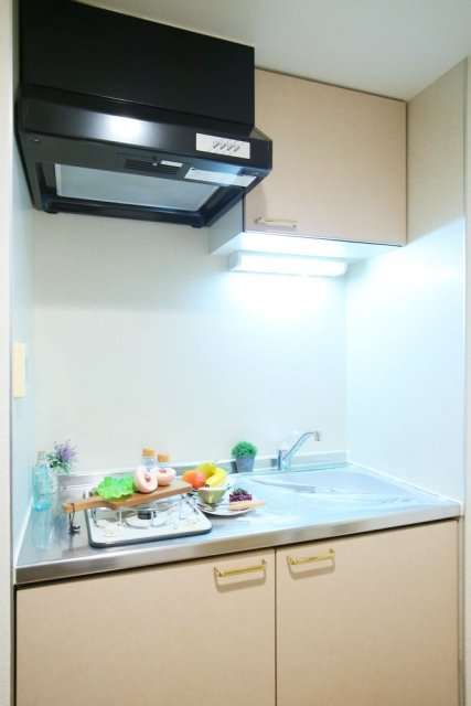 キッチン　システムキッチン（2口ガスコンロ）※家具 小物はイメージです