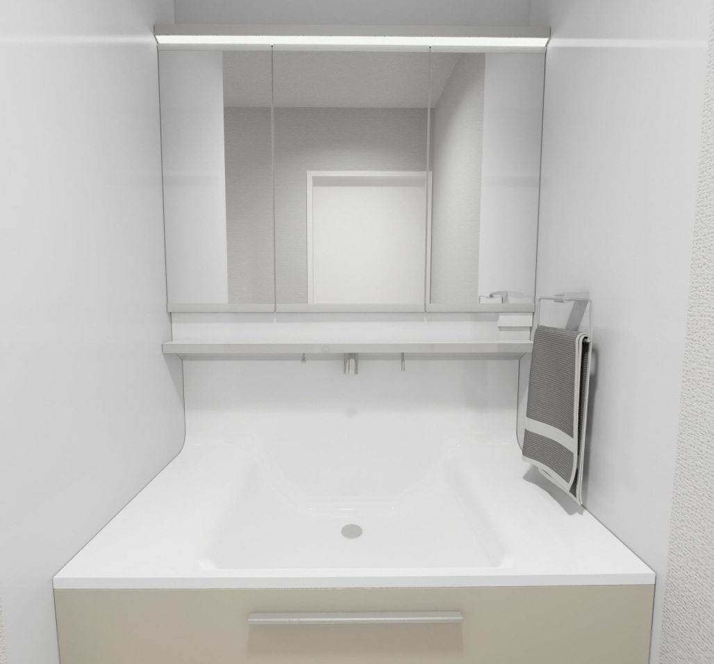 洗面設備　完成イメージパースです。現況優先です。
