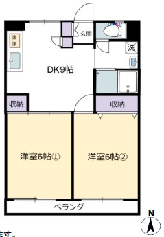 京王井の頭線 東松原駅 徒歩3分 3階建 築44年の間取り写真
