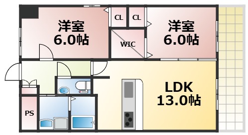 エーデル深江橋の間取り写真