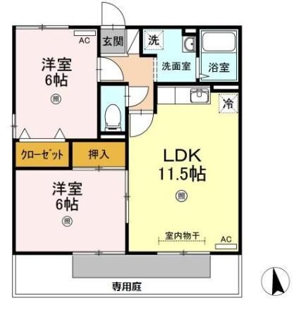 セジュール鋪倉IIの間取り写真