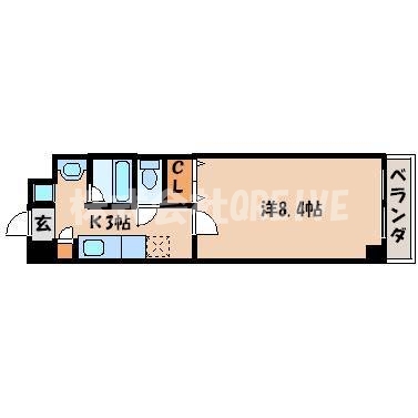 ＪＲ東海道本線 草津駅 徒歩3分 9階建 築24年の間取り写真