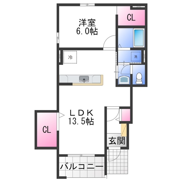 ＪＲ阪和線 富木駅 徒歩10分 2階建 築13年の間取り写真