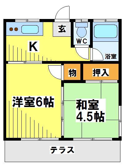 調布市国領町のアパートの間取り