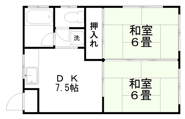 鹿児島市和田のアパートの間取り