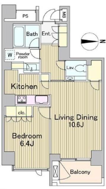 港区東麻布のマンションの間取り