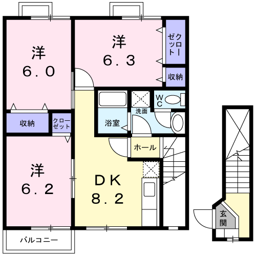 ピソソルアード東仙房の間取り