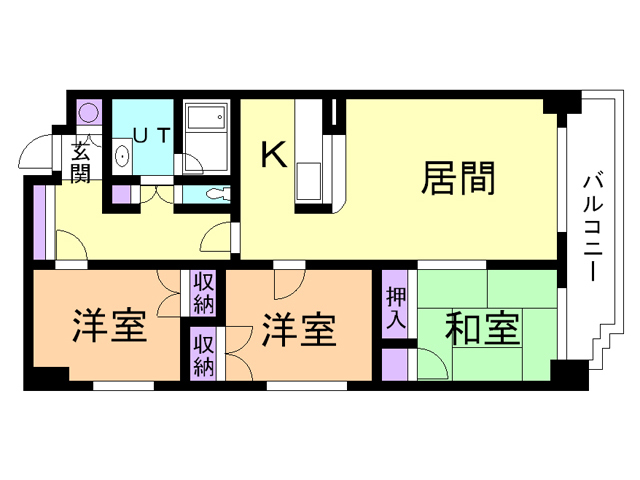 苫小牧市若草町のマンションの間取り