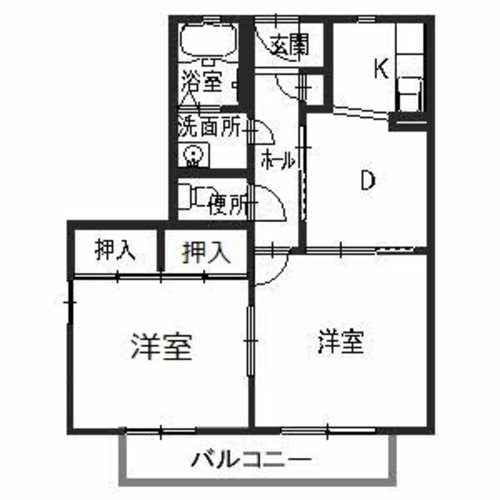 岸和田市大町のアパートの間取り