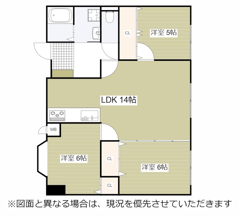 行橋市中央のマンションの間取り