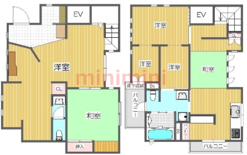 下穂積戸建貸し家の間取り