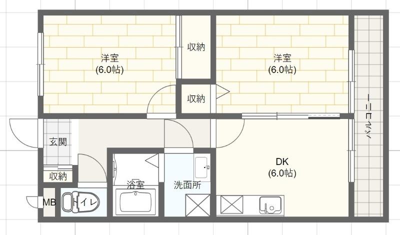 姫路市飾磨区英賀春日町のマンションの間取り