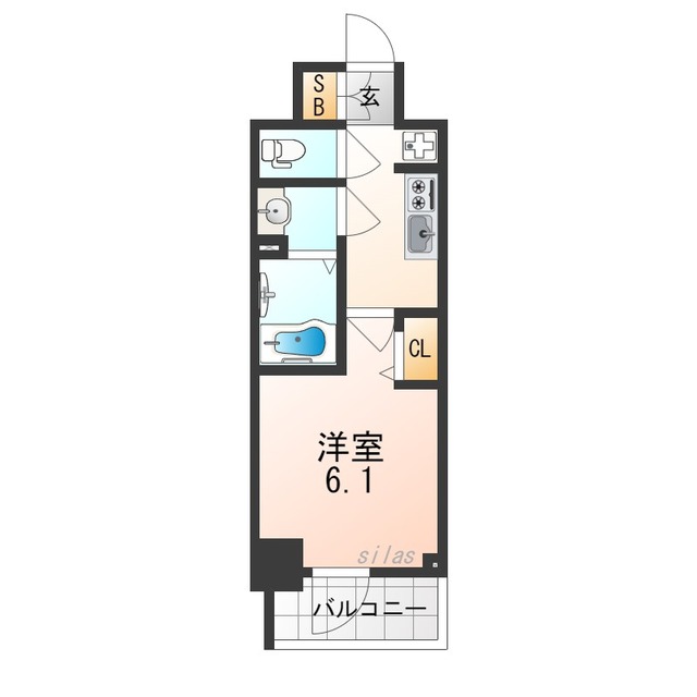 大阪市東成区玉津のマンションの間取り