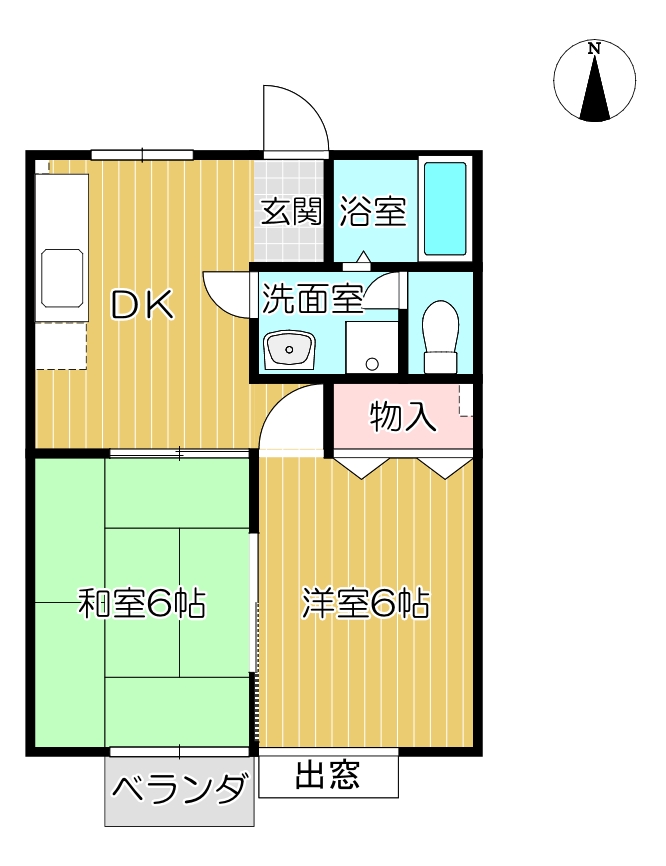 サンフラット２１－IIB102号室の間取り