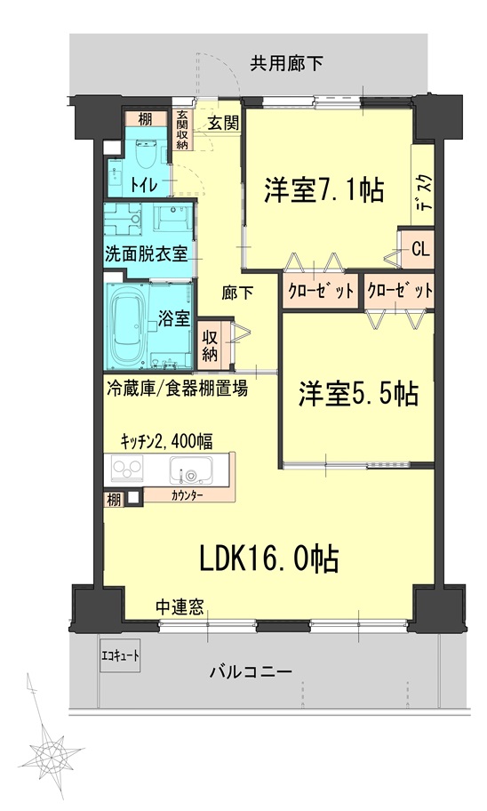 サンセール東古松IIIの間取り