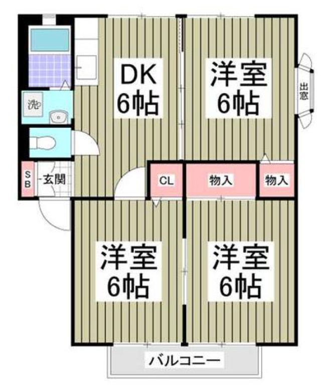 サンヴィレッジ木村　Fの間取り