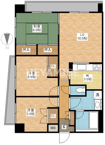 長崎市樺島町のマンションの間取り