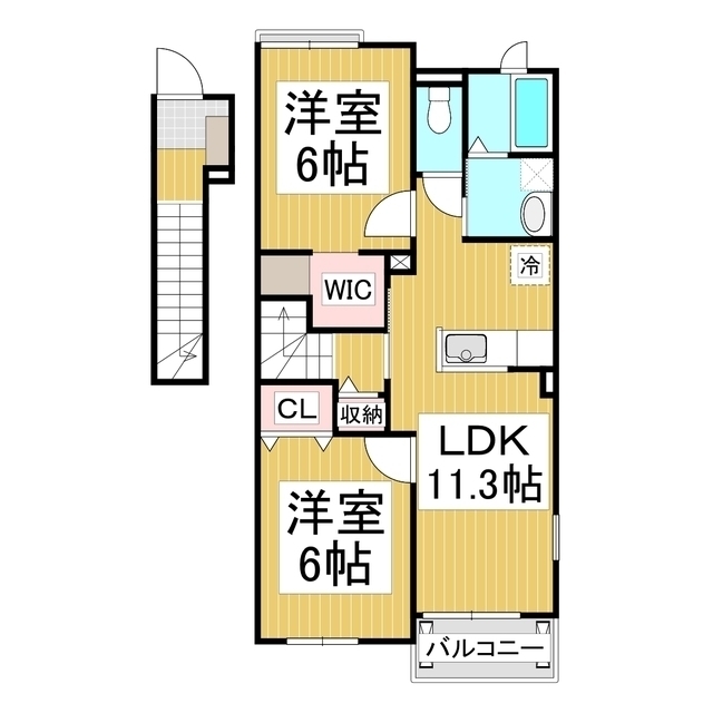 千曲市大字内川のアパートの間取り