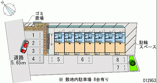 【レオパレスアムールハウスの駐車場】