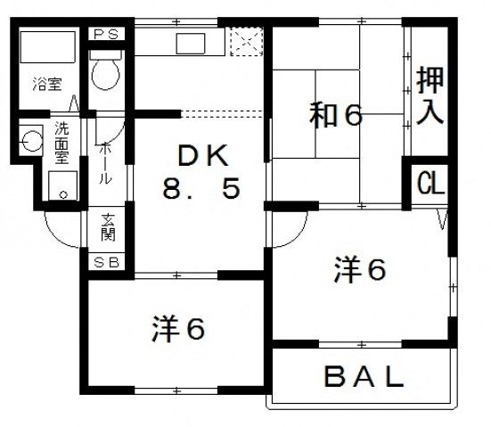 ニューリバーサイド八尾南Ａの間取り