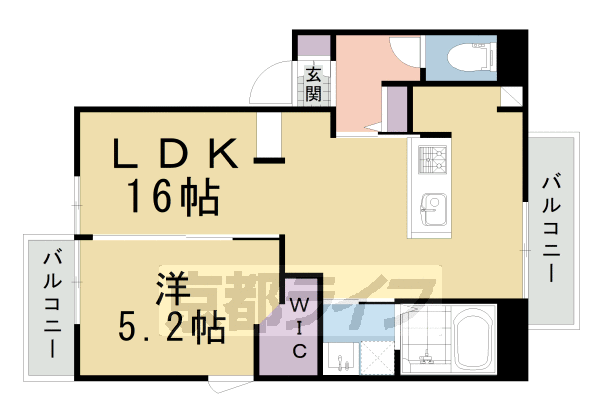 京都市北区西賀茂井ノ口町のアパートの間取り