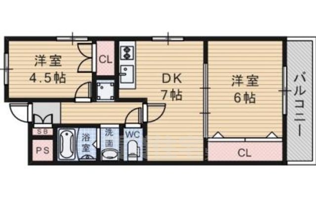 茨木市下中条町のマンションの間取り