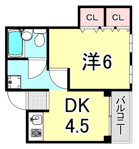 西宮市羽衣町のマンションの間取り