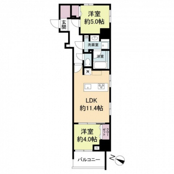 広島市東区上大須賀町のマンションの間取り