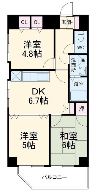 エミネンス石川橋の間取り